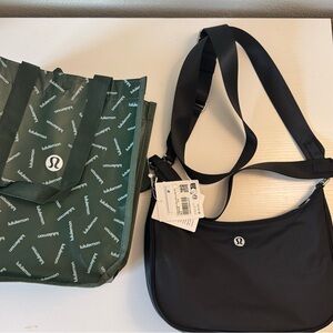 NWT lululemon athletica Black Shoulder Bag with Adjustable Straps